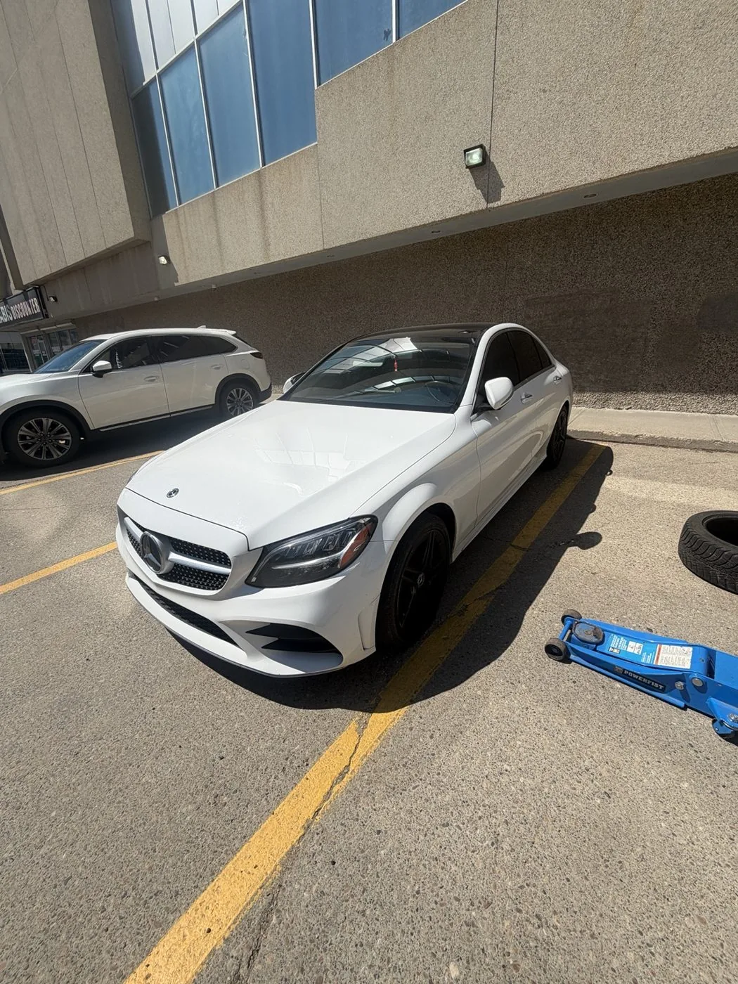 Blown tire replacement for Mercedes-Benz C300 in Edmonton