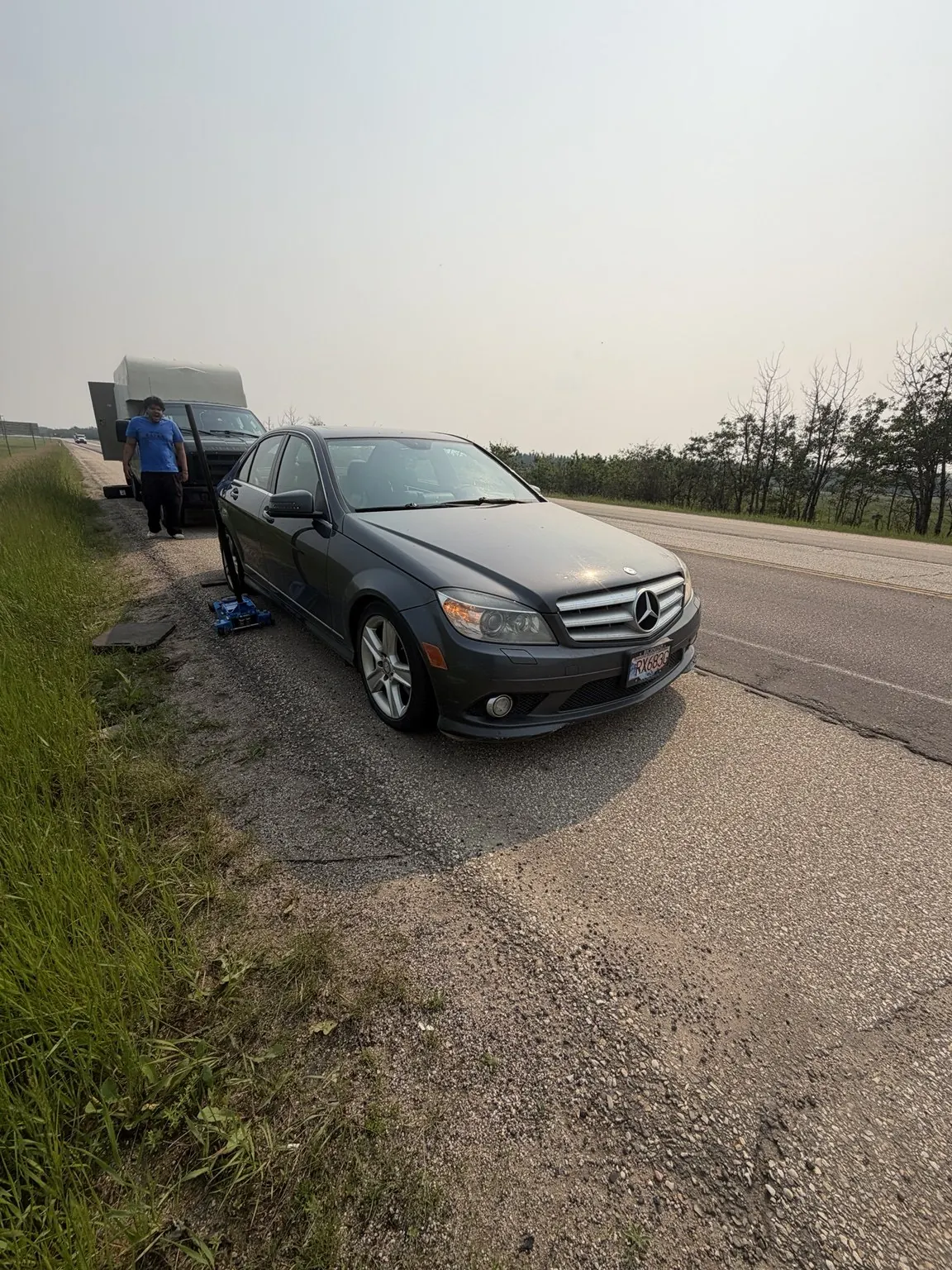 Roadside Tire Replacement for Mercedes C300 in Edmonton