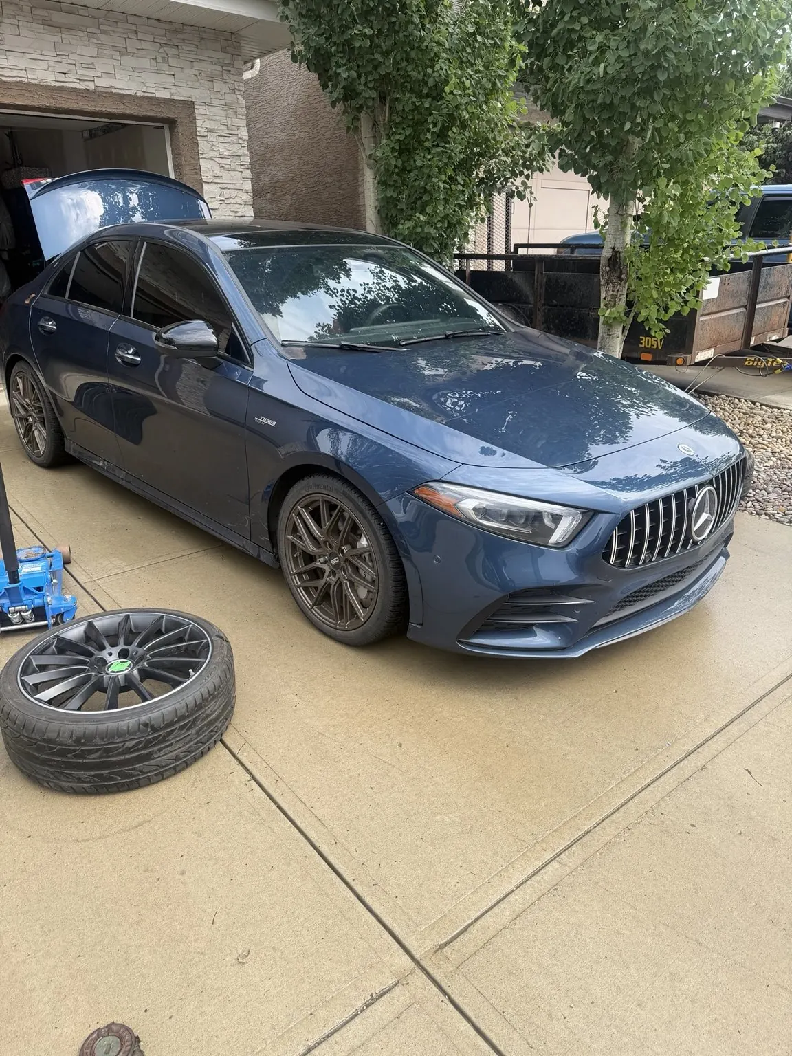 Seasonal Tire Swap on Mercedes A35 AMG in Edmonton photo
